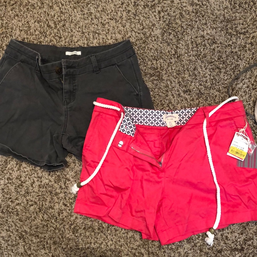 Two pairs of shorts.